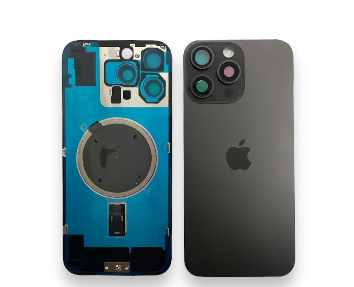 Tampa de Bateria Iphone 16 Pro Max Preto Com Aro OEM