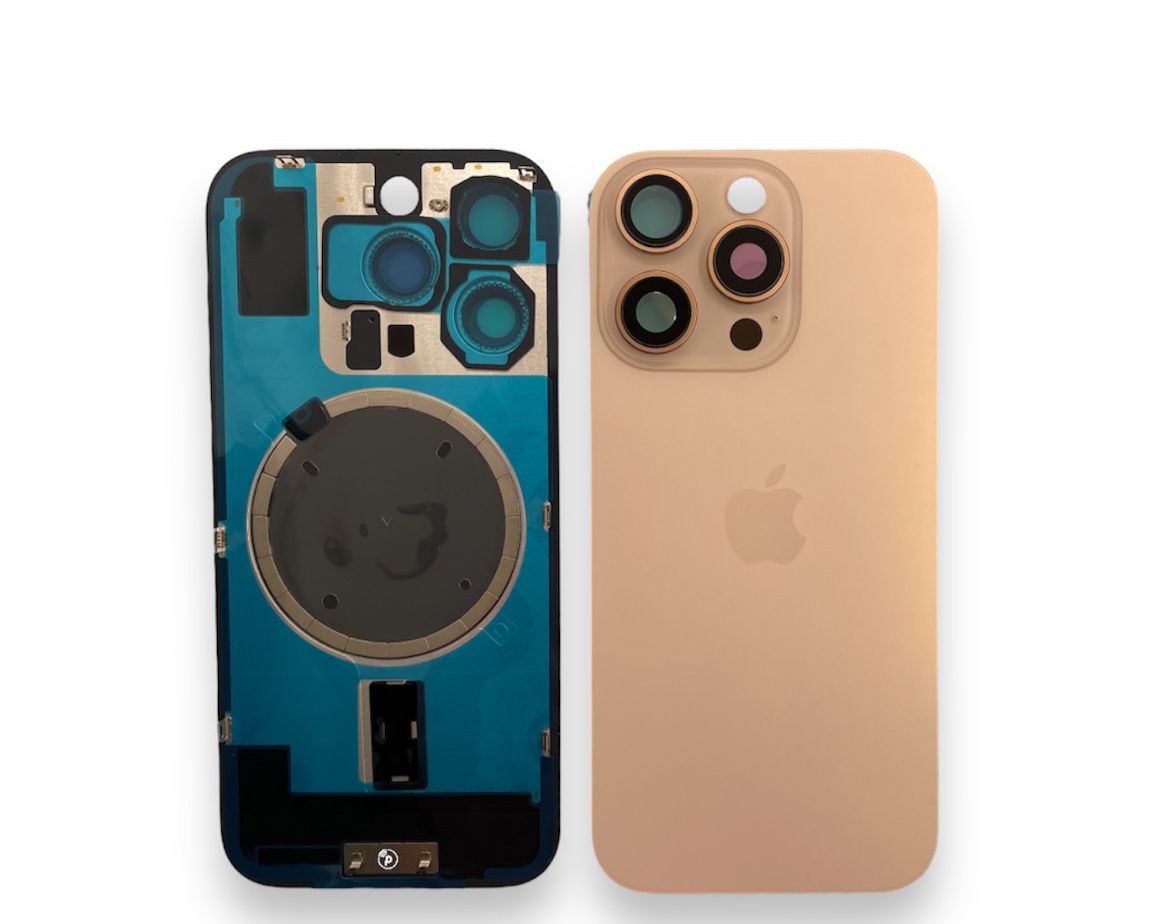 Tampa de Bateria Iphone 16 Pro Max Dourado Com Aro