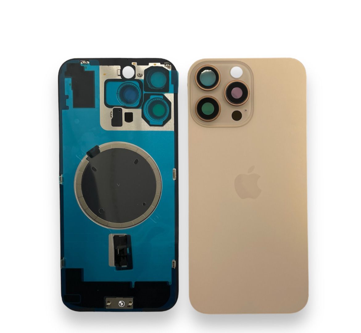 Tampa de Bateria Iphone 16 Pro Dourado Com Aro